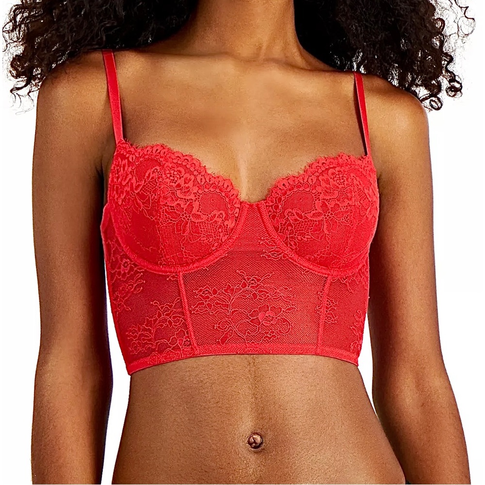 - INC Sz S Red Bustier & High Rise Panty Set! NEW! - Picture 12 of 16